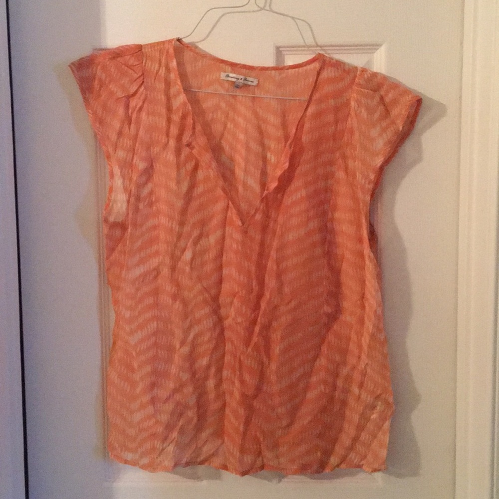 Madewell peach silk top